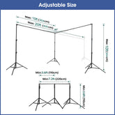 Aperturee 20x10ft Photography Backdrop Stand Kit for Room Set, Adjustable Pipe Frame, Stable for Studio and Event Use